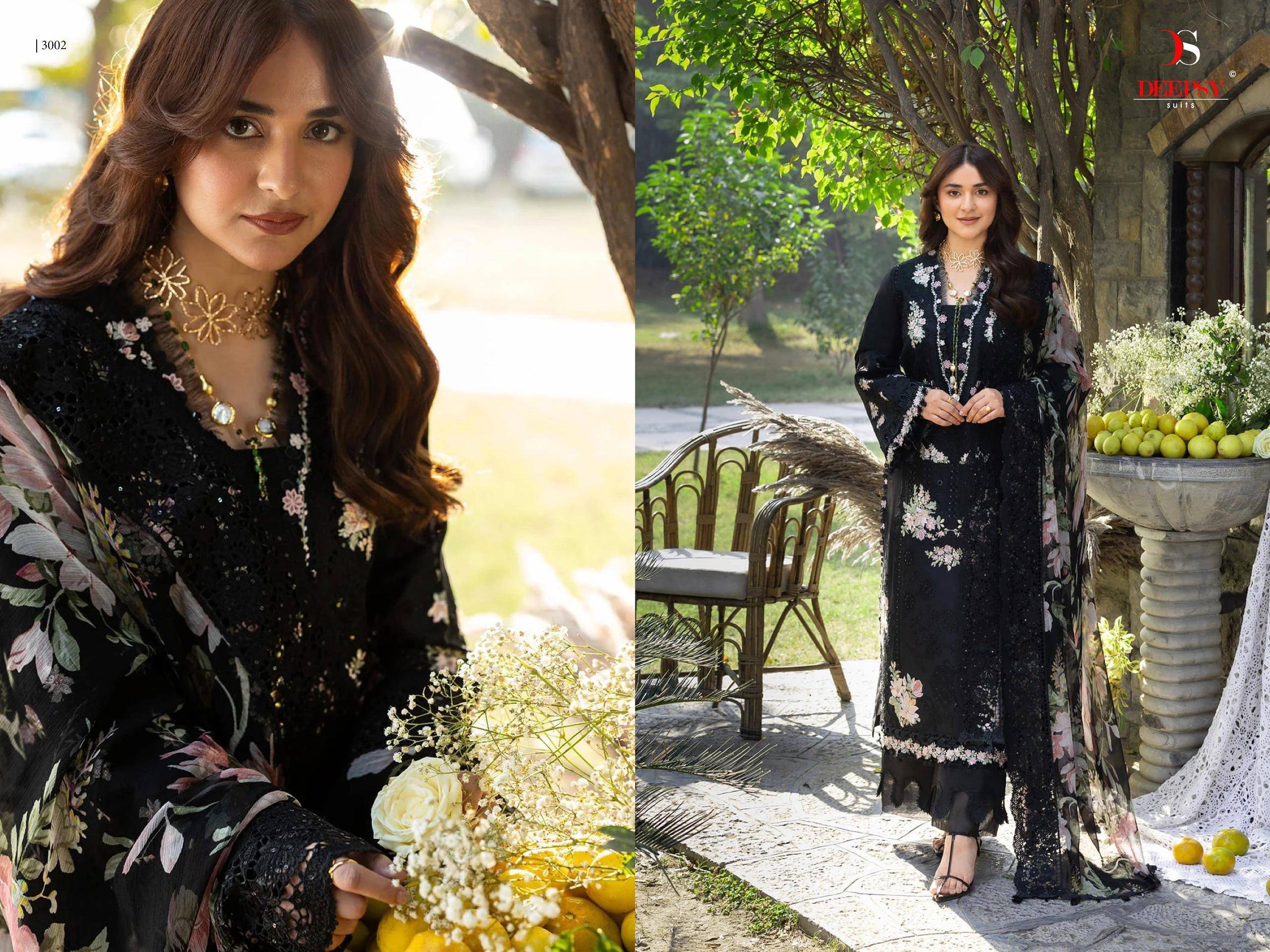 ELAF  Premium-7 Luxury Lawn by  DEEPSY SUITS  3001 to 3006 series Indian Pakistani ethnic wear Pure viscose At Wholesale Price